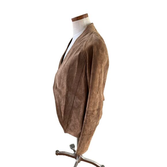 LA Made Revolve suede open front jacket light brown S - Picture 3 of 7